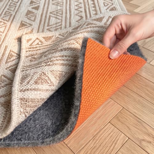 Rug Pad 5 x 7 Ft Non-Slip, Felt and Natural Rubber Backing, 1/4" Thick, Cushioned Gripper Pads, Keep Rugs in Place, Carpet Runners, Protective Padding Under Area Rugs, Hardwood Floors Protection