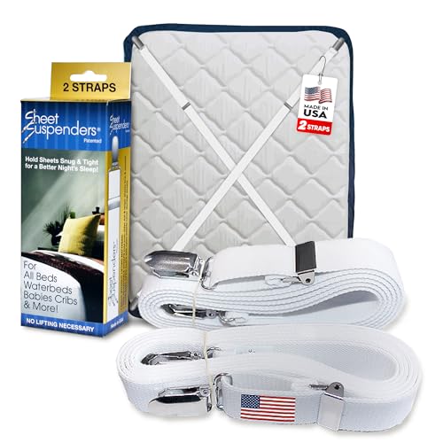 Original Bed Sheet Straps with Clips Holder - Fitted Sheet Straps, Bed Sheet Holder, Bedsheet Clips/Straps - Fits All Mattress Sizes