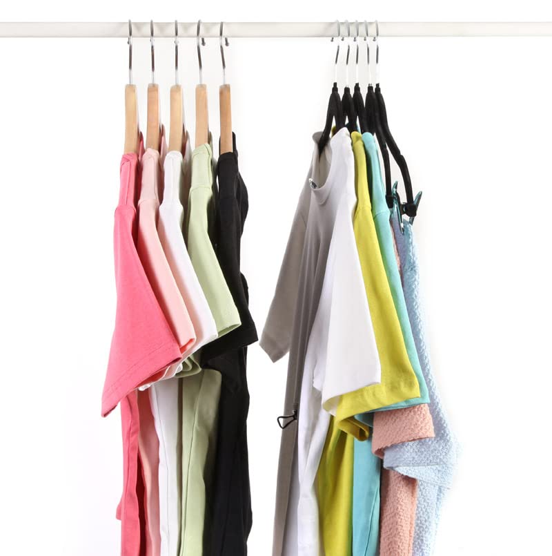 MANZOO Velvet Pants Skirt Hangers with Clips -Black Women Clothes Hanger Set for Pant Suit Shirt Felt Coat Dress, Premium Non Slip Heavy Duty Space Saving Slim Clothing, 16.7" Long, Black, Pack of 20