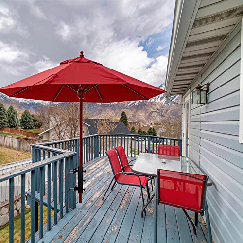 Patio Umbrella Holder Outdoor Deck Mount Umbrella Holder Heavy Duty Umbrella Clamp Hand-Turn Knob Umbrella Base Stand for Deck Railing, Fences,Docks, Courtyard Balcony, Patios