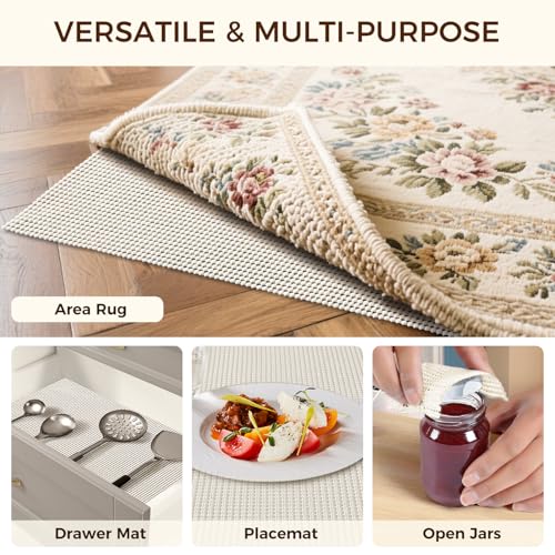 BAGAIL BASICS 8 x 10 FT Rug Pad Gripper for Hardwood Floors, Non Slip Rug Pads for Area Rugs, Extra Thick Under Rug Padding, Protect Your Rugs & Floors