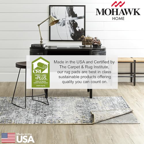 Mohawk Home Non Slip Rug Pad 2' x 16'- 1/4" Thick Felt + Latex Rubber Gripper - Dual Surface Cushion for Hardwood, Carpet, Tile Floors, Made in USA