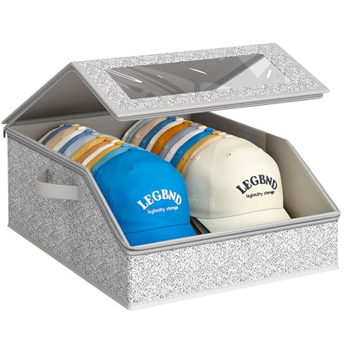 Sturdy Hat Storage for Baseball Caps, Holds up to... (Grey | Fabric)