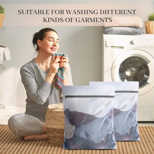 36 Pieces Mesh Laundry Bags Fine Mesh Wash Bags with Zipper Machine Washable Lingerie Bags for Washing Delicates Clothes Garment Underwear Blouse Hosiery Socks Travel, 16 x 20 Inches (Gray)