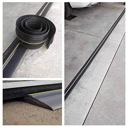 Papillon Garage Door Bottom Seal Strip, Weatherproof EPDM Rubber Threshold, Fits All Standard Doors, Easy for DIY Homeowners, No Adhesive (10Ft, Black)