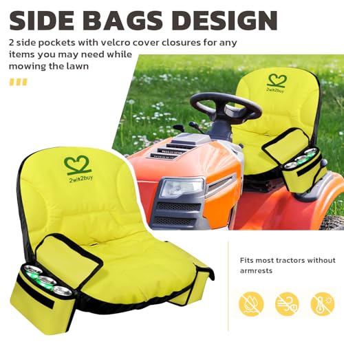 Riding Lawn Mower Seat Cover 600D Non Slip Tractor Seat Cover with Padded | Seat Covers Universal Fits for John Deere, Craftsman, Cub Cadet, Kubota, Troy Bilt and More, Padded Cushion, Non Slip Rubber