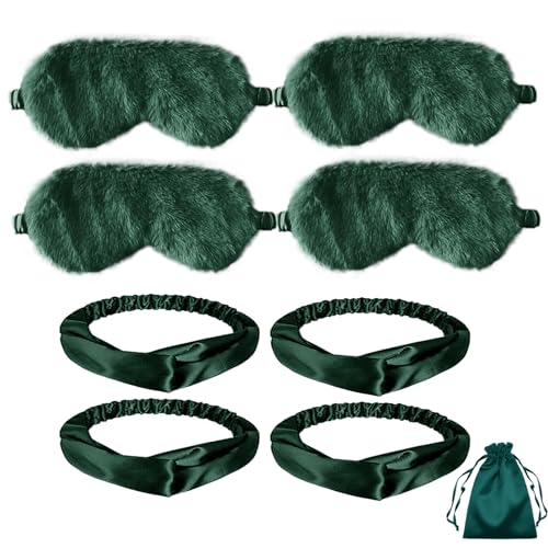 Faux Fur Plush Eye Mask Faux Furs Furry Sleep Masks Blindfold Eye Cover for Sleeping Women Men Travel Nap Gifts