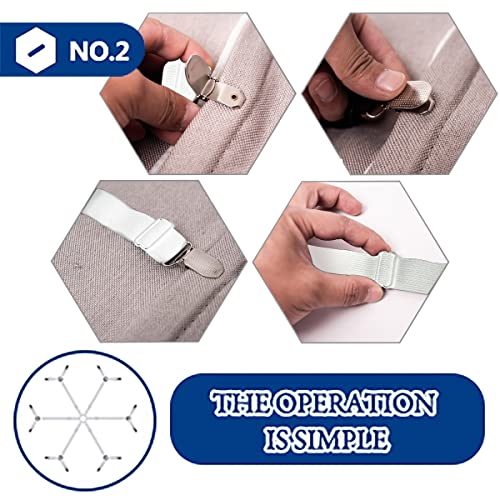 TGOOD Bed Sheet Holder Straps, Mattress Cover Clips to Hold Sheets in Place, Adjustable Bed Bands, Elastic Grippers,Fasteners,Keepers,Suspenders Fitted for Bedding,stayers, Bedsheet Tie Downs