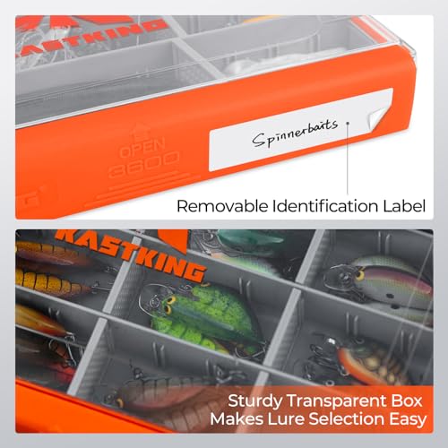 KastKing HyperSeal Waterproof Tackle Box, 3600 Tackle Trays | Fishing Tackle Box Organizer with Removable Dividers, Lure Box and Terminal Tackle Storage, Fishing Gear, 1 Pack