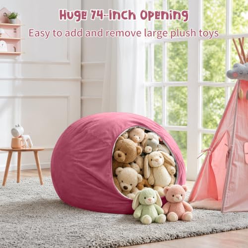 2.5 ft Bean Bag Chair Cover,Dusty Rose,200 L | No Filler Washable Stuffed Animal Storage Beanbag Chair Cover 74" Extra Large Opening Premium Corduroy Bean Bag Cover