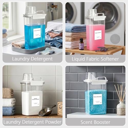 75OZ Laundry Detergent Dispenser, Liquid Laundry Soap Dispenser, Fabric Softener Organizer, Clear Plastic Powder Laundry Detergent Container, 1PACK