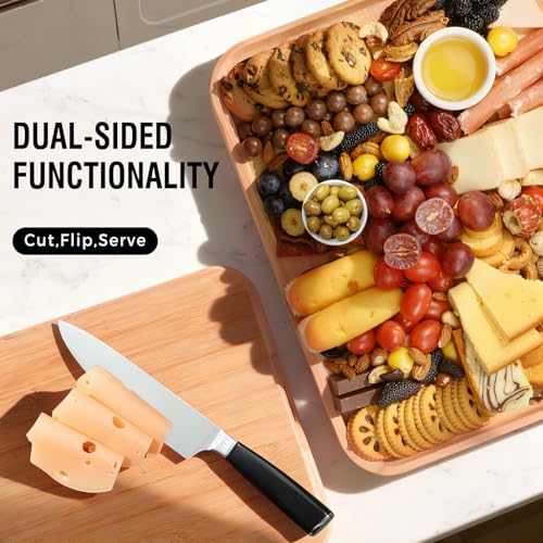 Portable Charcuterie Boards with Lid, Cheese, Veggie & Snack Tray | Clear Lid Keeps Food Fresh, Travel Portable Board for Kitchen, Picnic and Party, House Warming Gifts New Home