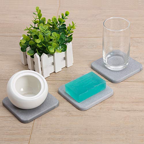 Stone Bath Mat Diatomaceous Earth Bath Mat Diatomite Large Fast Water Drying Diatom Mud Foot Pad Bathroom Floor Mats Diomaschos Diomataceous Diacotomous Earth (Grey)