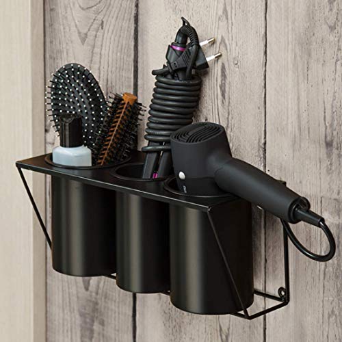 Hair Dryer Holder Hair Styling Product Care Tool Organizer Bath Supplies Accessories Tray Stand Storage Bathroom Steel Hair Dryer Holder(Black) MK470B