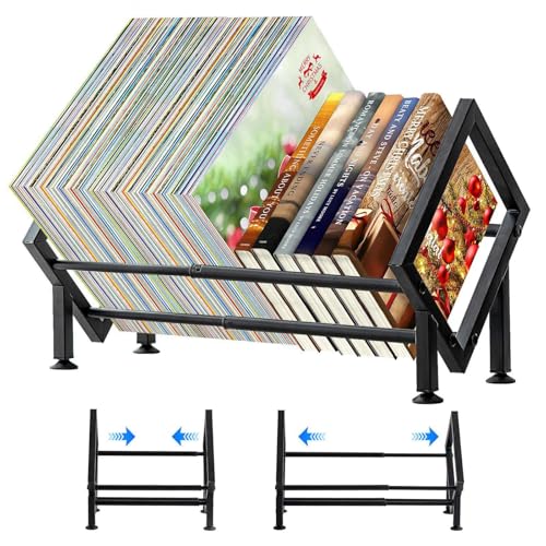 Adjustable Desktop Bookshelf for Desk Book Organiz... (Black-1)