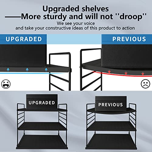 Upgraded Cabinet Organizers and Storage -Divided Compartment Holder for Plastic Bag, Wrap, Foil, Snack and Box for Kitchen and Pantry Organization and Storage, Kitchen Organization(Black)