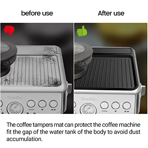 Tamping Mat for Breville 870/880, Espresso Tamper Mat, Food Grade Silicone Non-Slip, 11in x 9.25in, Waterproof Heat Resistant, Espresso Tamping Station for Espresso Machine Barista Accessories (Black)