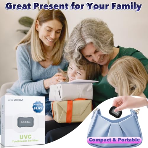 Toothbrush Sanitizer Case, RRZIOM Portable Toothbrush Covers Rechargeable | Rechargeable Toothbrush Cleaner Holder Case for Travel Home, Detachable Toothbrush Cover Cap for All Toothbrushes (Black)