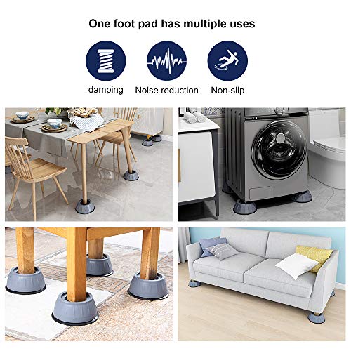 Mwellewm Anti Vibration Pads for Washing Machine Shock and Noise Reducing Washing Machine Support Anti Slip Vibration Rubber Washing Machine Feet Dryer Washer Vibration Stabilizer(1.7D x 0.16 H)