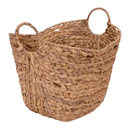 ML-4002 Tall Water Hyacinth Wicker Basket with Han... (Water Hyacinth)