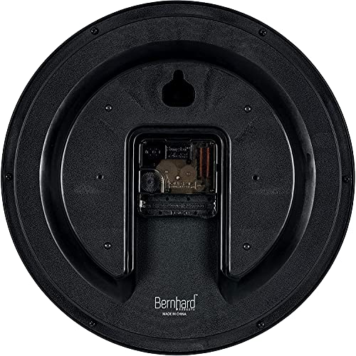 Bernhard Products Navy Wall Clock Silent Non Ticking - 10 Inch Quality Quartz Battery Operated Round Easy to Read Home/Kitchen/Office/Classroom/School Clock