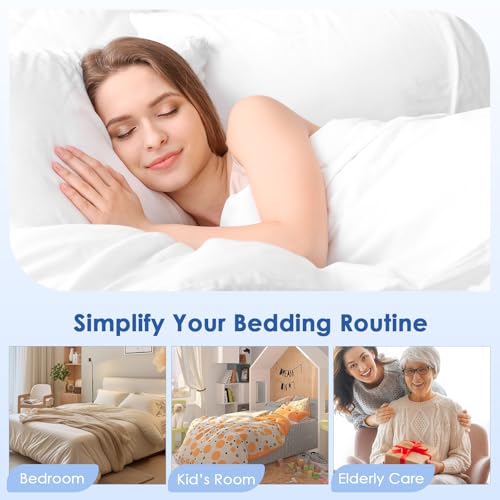 AMOVO Sheet Holders for Corners Keep Fitted Sheet in Place Mattress Straps | Sheet & Mattress Secure, Heavy Duty Sheet Slide Stopper, Easy Installation, Fitted Sheet Clips Gentle on All Fabrics,Matte