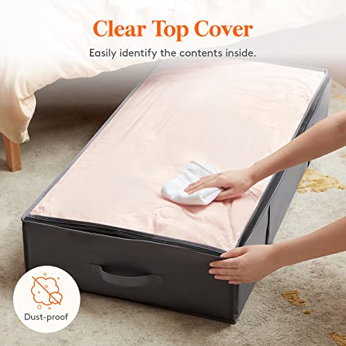 Lifewit 95L 4 Pack Under Bed Storage Containers, Large Capacity Blanket Storage Bags with Reinforced Handle, Organization and Storage for Comforters, Sheets, Clothes, Bedroom, College Dorm, Grey