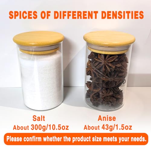 GPOVVIMX 12 Pcs Glass Spice Jars with Bamboo Airtight Lids and 191 Labels - 8.5oz Small Food Storage Containers for Kitchen, Seasoning, Coffee, Herb - Spoon and Marker Included