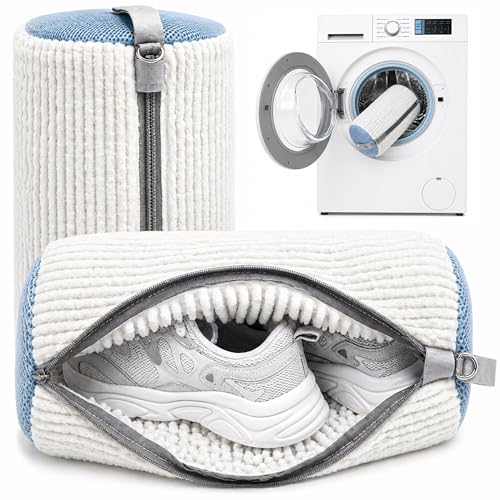 Shoe Washing Machine Bag 2 Pack, Reusable Laundry Shoe Bags for Washer & Dryer, 360° Deep Cleaning Sneaker Bags with Self-Locking Zipper, Shoe Protector for Sneakers & All Shoe Types