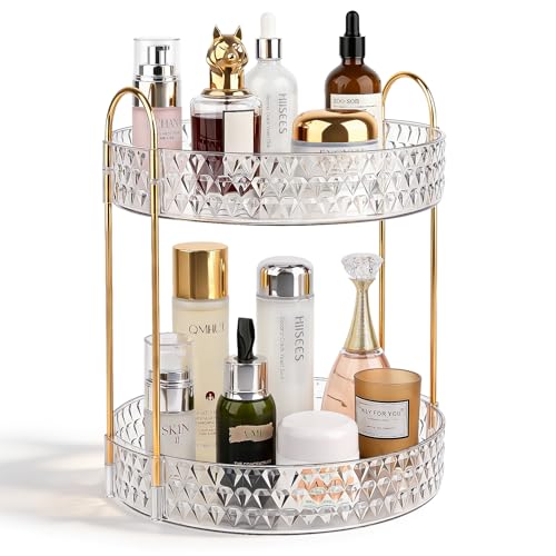 Large Capacity Rotating Makeup Organizer Perfume S... (Clear | Plastic)