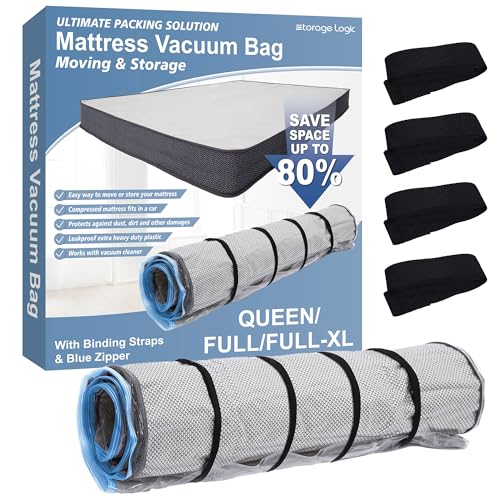 Foam Mattress Vacuum Bag with Blue Zipper, Mattres... (Transparent)