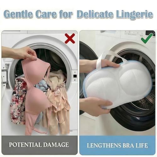 6 PCS Bra Laundry Bags for Washing Machine, Bra Wash Protector for A-D Cups | Lingerie Bag for Washing Delicates Underwear Brassiere, Protect Women's Bras for Laundry, Home & Travel Use
