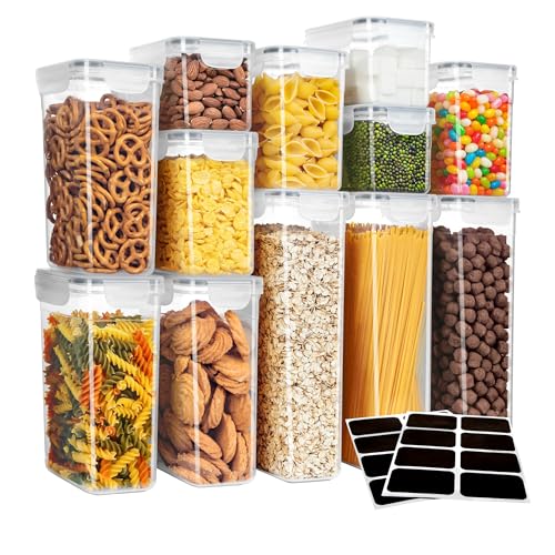 MR.SIGA 12 Pack Airtight Food Storage Container Set for Pantry Organization
