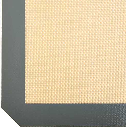 Amazon Basics Silicone Rectangular Baking Mat, Non-Stick, Reusable, Dishwasher Safe, Food Safe, Heat Resistant, 16.5" x 11.6", Beige/Gray, 2-Pack