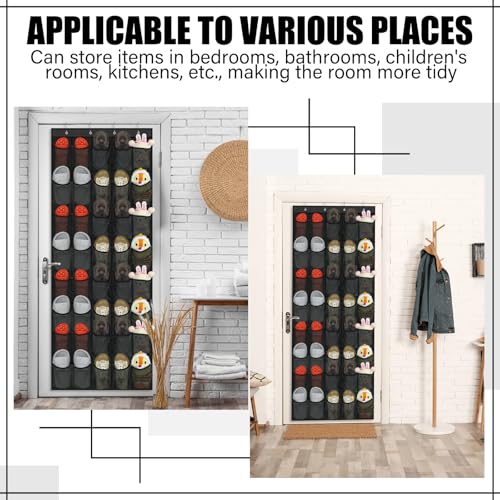 Windyun 40 Over the Door Shoe Organizer Large Breathable Mesh Pockets Hanging Shoe Rack for Closet Black Behind Door Hanger Storage Holder Nonslip Hooks for Women Men Entryway Bedroom Utility Room