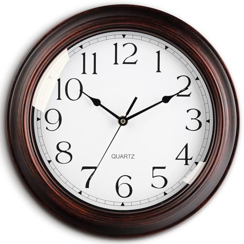 KECYET 12" Wall Clocks Battery Operated Silent for Living Room | Vintage Wall Clock; Analog Silent non Ticking; Kitchen Living Room Home Office Bathroom Bedroom