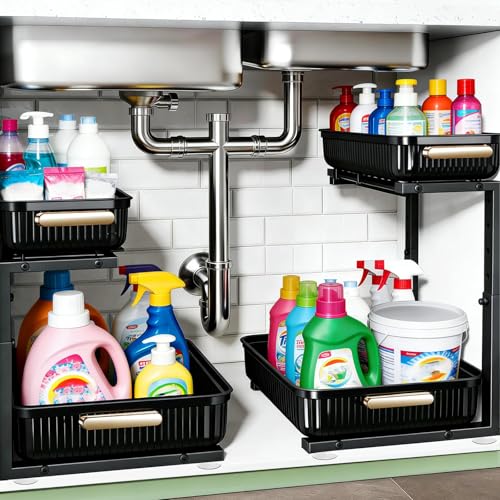 Under Sink Organizer - 2 Pack Multi-Purpose Pull-O...