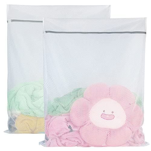 Vivifying Extra Large Mesh Laundry Bag, 2 Pack XXL Oversize Honeycomb Mesh Wash Bags for Washing Machine, Coats, Stuffed Toys, Blanket, Bedding, Sweater, Delicates Clothes (27 x 35 Inches)