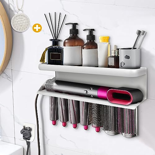 Airwrap Storage Holder Compatible with Dyson Airwr... (White | Stainless Steel)