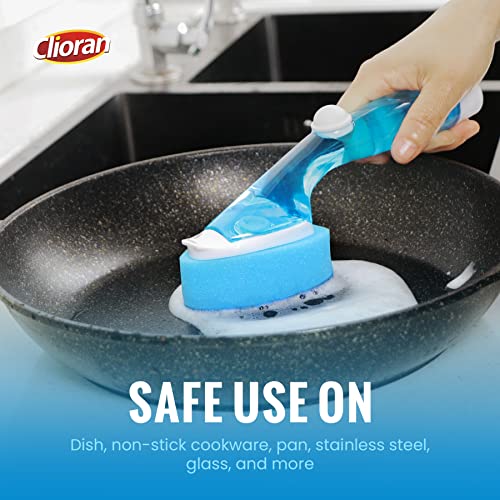 Scrub Dots Dishwand Refills Heads Sponge for Scotch-Brite Dish Wand 6Pcs | Non Scratch Heavy Duty Replacement Refill,Soap Dispenser Scrubber Pad Brush Head for Kitchen Sink Glass Dishwashing Cleaning
