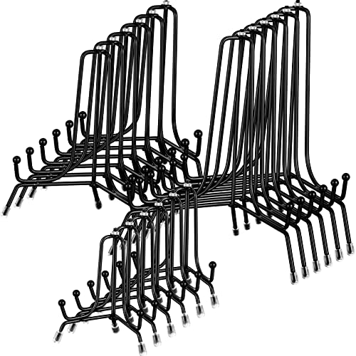 18 Pcs Anti Slip Plate Stands for Display, Black I... (black | Iron, Metal)