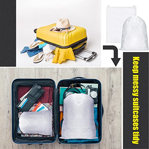 Woanger 40 Pcs Dust Bags for Handbags Drawstring Dust Proof Purse Storage Bags, 2 Size Non Woven Breathable Fabric Shoes Pouch for Purse Backpack Boots Cloth Storage Travel Package Organizer, White