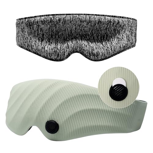 Sleep Mask, Scented Eye Mask for Sleep, 100% Blackout Eye Mask for Women Men, 3D Contoured Cup, Zero Pressure Soft Comfortable Sleep Mask for Travel-Green