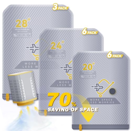 15-Pack Vacuum Bags for Travel with Wireless Recha... (15 Count)