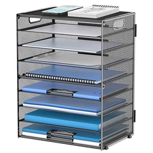 9-Tier Paper Organizer for Desk, Metal Mesh Letter... (Metal)