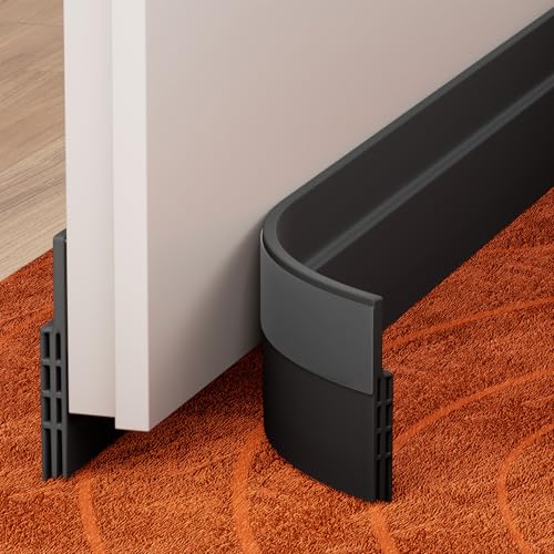 Door Draft Stopper, Door Sweep, Weather Stripping... (Black | Silicone)