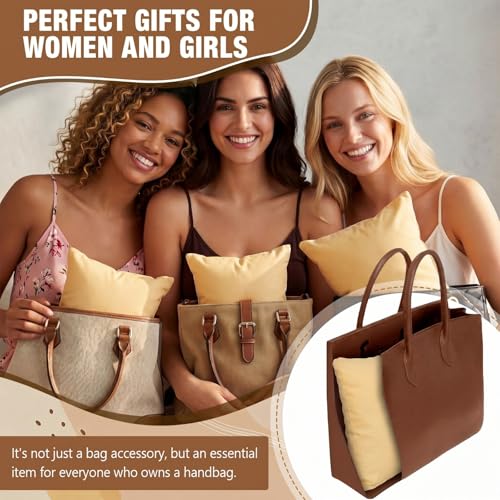 Xuhal 6 Pcs Golden Purse Insert Pillows Set Cushioned Handbag Fillers Set of Shaper Inserts Maintain Small to Large Purses for Prevent Creases and Damage Storage Display Purse Stuffing Packing Filler