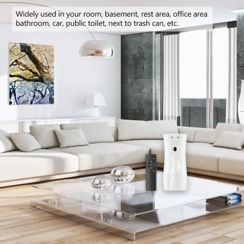 2-Pack Automatic Air Freshener Spray Dispenser with Remote Control, White | Wall Mounted/Free Standing Multiple Time Scent/Mist Release Settings use for Room/Restroom Commercial Place