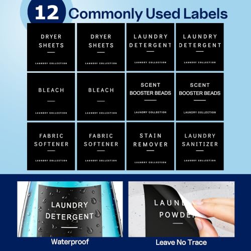 3 +1 Pack Laundry Detergent Dispenser with Dryer Sheet Holder | 54OZ Large Capacity Liquid Laundry Soap Dispenser, Black Laundry Room Organization and Storage for Powder and Fabric Softener
