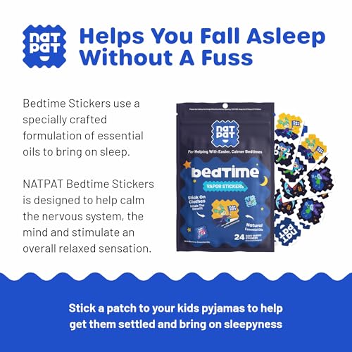 NATPAT Bedtime Sleepy Patch Sleep Promoting Stickers for Kids and Adults | Chemical & Drug Free Sleep Support, Melatonin Free, Children’s Sleep Aid, Natural Sleep Patch (24 Pack)